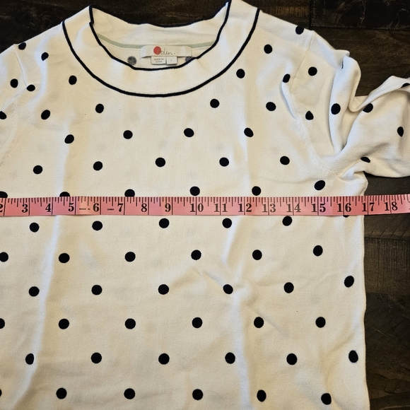 Boden Polka Dot Navy White Knit top - Picture 11 of 12